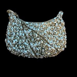 Mary Frances for Tommy Bahama Sea of Pearls Cross Body Clutch Beaded Purse PROM
